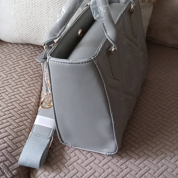 Valentino Orlandi Crossbody Bag Quilted Light Grey Style #V-2012 - Picture 6 of 16